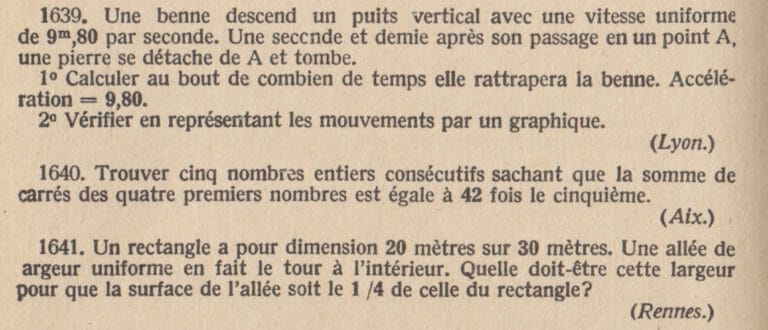 Algèbre au brevet élémentaire