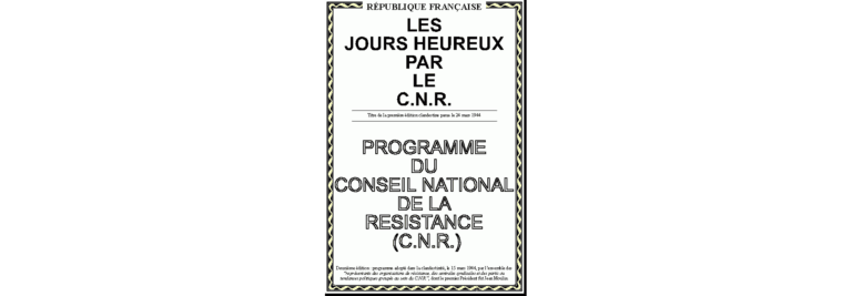Couverture du programme du Conseil National de la Résistance